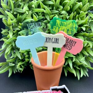 Plastic Funny Sayings Garden Sticks for Small Pots EXCLUSIVE * plant stakes, plant markers