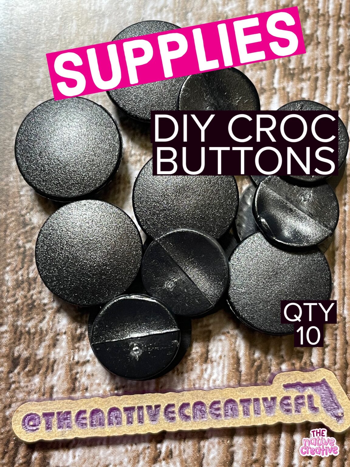 10 DIY CROCS Charm Black Back Buttons Make Your Own Shoe Fast