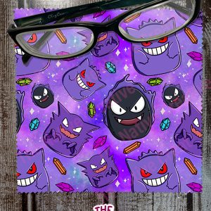Squish Pokemon Ghostly Crew Microfiber Cleaning Cloth for Glasses, Sunglasses, Cell Phone Screen, iPad, Tablet
