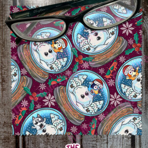 Bluey Snowglobes Microfiber Cleaning Cloth for Glasses, Sunglasses, Cell Phone Screen, iPad, Tablet