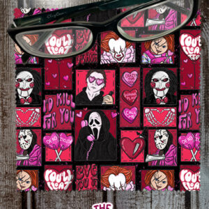 Horror Valentines Patchwork Microfiber Cleaning Cloth for Glasses, Sunglasses, Cell Phone Screen, iPad, Tablet